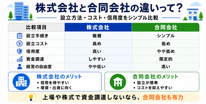 株式会社と合同会社の違いやメリット