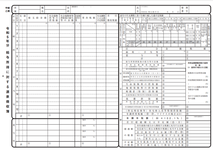 令和5年版｜源泉徴収簿の作成手順と年末調整時の活用方法まとめ | 起業