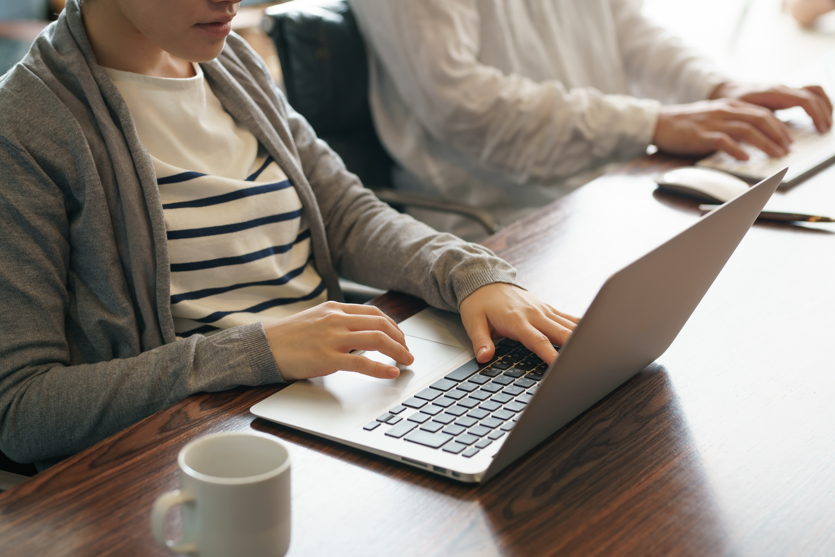 businesswoman take a credit card and go shopping in hon kong, asian