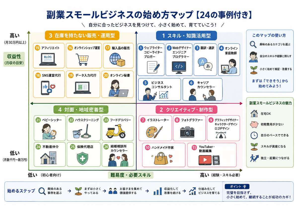 副業スモールビジネスの始め方マップ