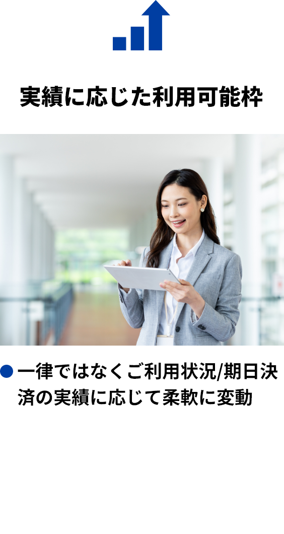実績に応じた利用可能枠