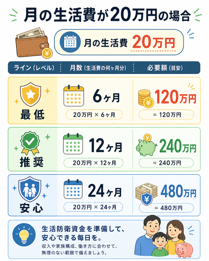 月の生活費が20万円