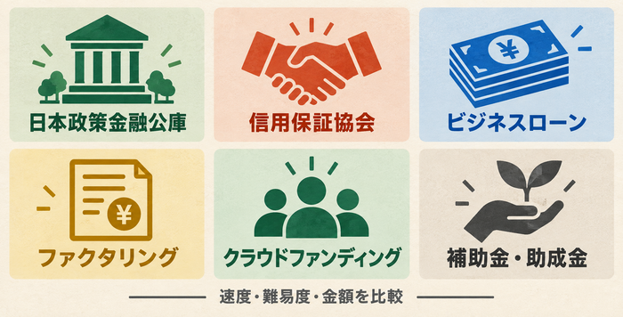 赤字企業が利用できる融資・ファクタリング・クラウドファンディング・補助金などの資金調達方法