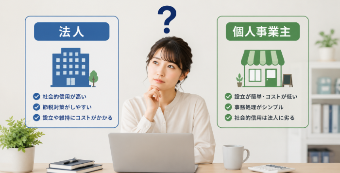法人・個人どちらを選ぶべきかの判断材料