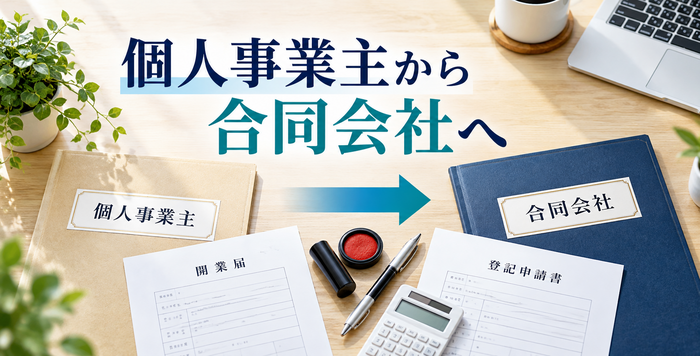 個人事業主から合同会社へ法人成りするイメージ