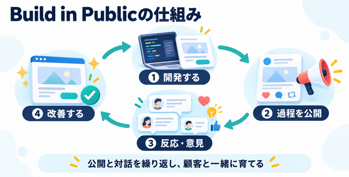 開発、過程の公開、顧客の反応、改善を繰り返すBuild in Publicの仕組み