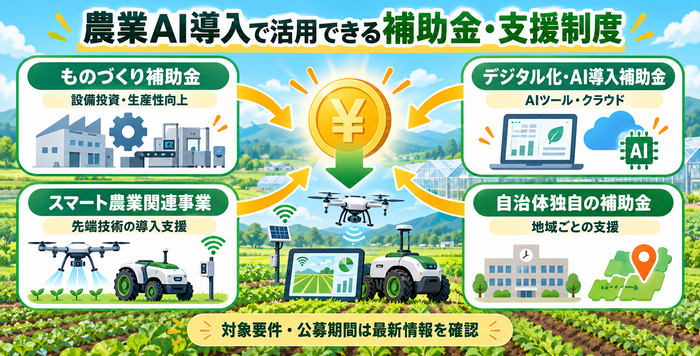 農業AI導入に活用できる4つの補助金・支援制度