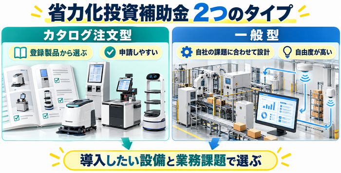 省力化投資補助金のカタログ注文型と一般型の違い