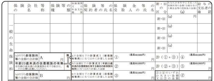 令和8年分給与所得者の保険料控除申告書にある23歳未満の扶養親族に関する記入欄